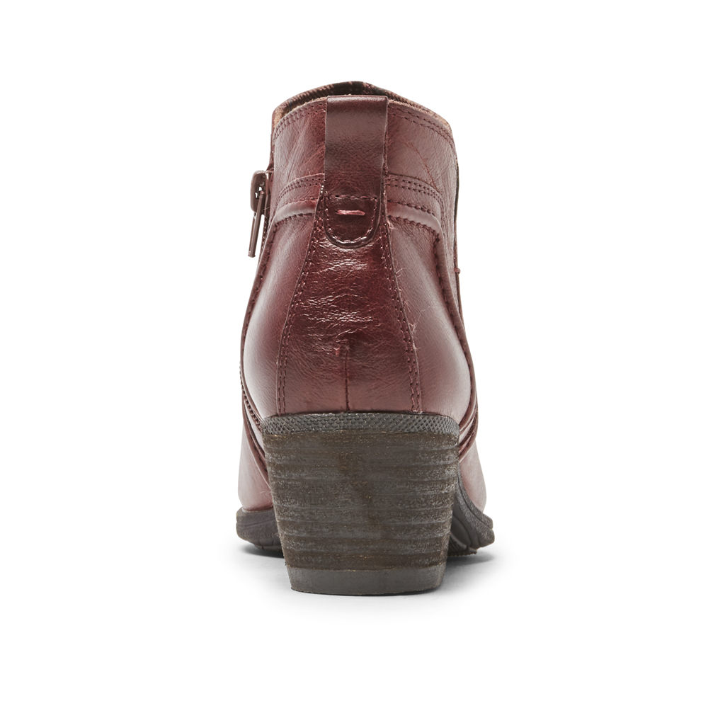Rockport Boots Dame Burgunder - Cobb Hill Anisa V-Cut - BMQJ87294
